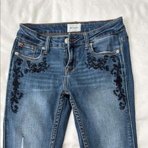 Hudson Jeans Blue Skinny Denim with Embroidery size 12 kids